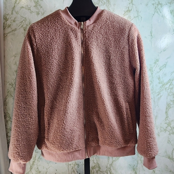 MIROL Full Zip Mauve Sherpa Jacket - Picture 1 of 8